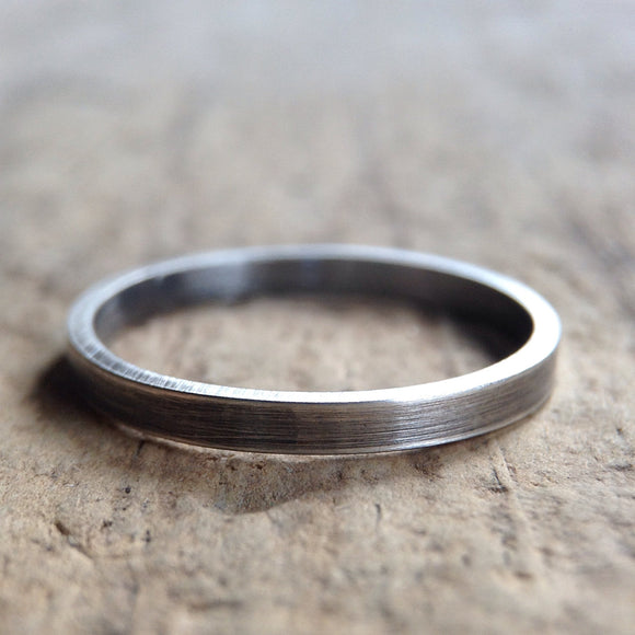 Flat Antique Silver Ring