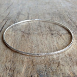 Sterling Silver Raw Silk Bangle - TesoroDelSol