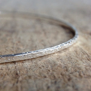 Sterling Silver Raw Silk Bangle - TesoroDelSol