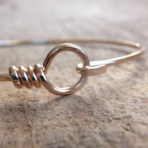 Gold Hook and Eye<br>Bangle Bracelet