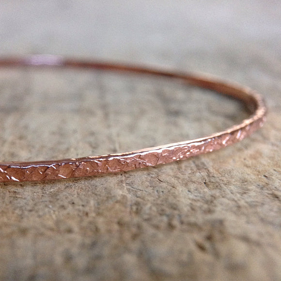 Rose Gold Raw Silk<br>Bangle Bracelet