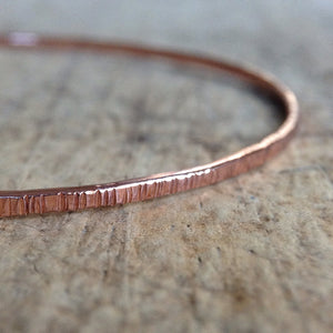 Rose Gold Tree Bark<br>Bangle Bracelet