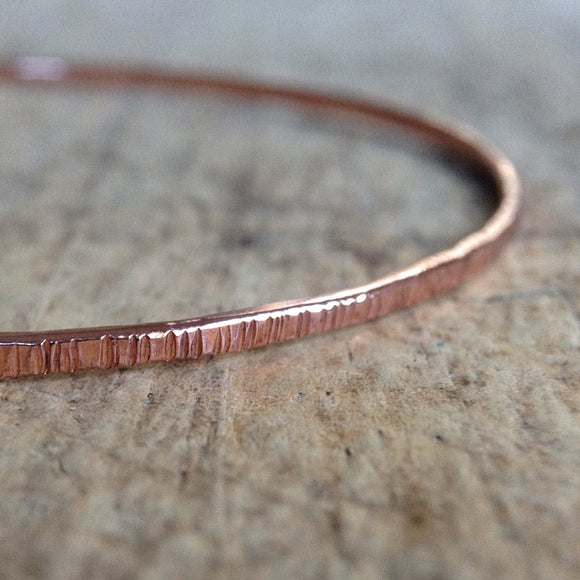 Rose Gold Tree Bark<br>Bangle Bracelet