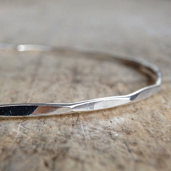 Sterling Silver Marquis Diamond Bangle - TesoroDelSol