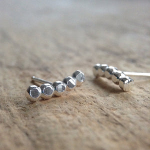 Sterling Silver Beaded Stud Earrings
