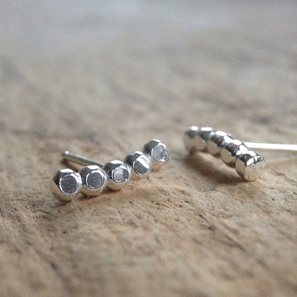 Sterling Silver Beaded Stud Earrings