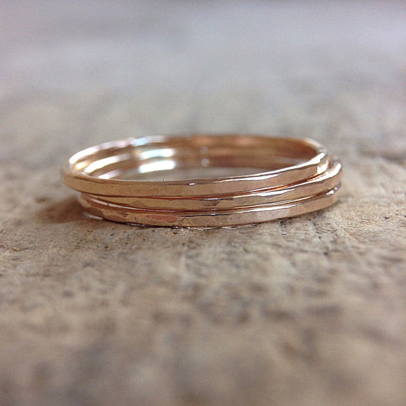 Set of 3 Gold Stacking Rings