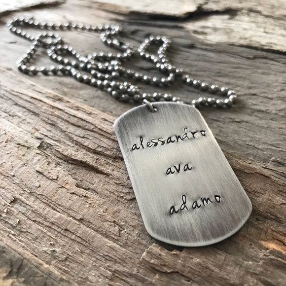 Men's Stainless Steel Dog Tag Necklace - TesoroDelSol