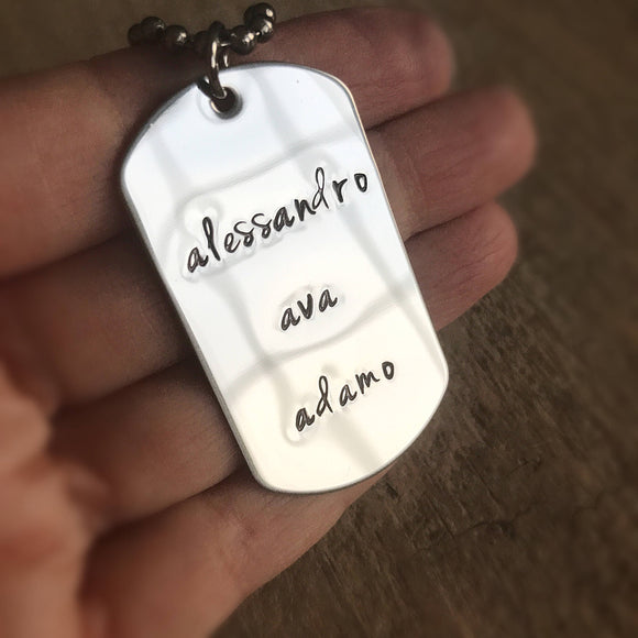 Men's Stainless Steel Dog Tag Necklace - TesoroDelSol