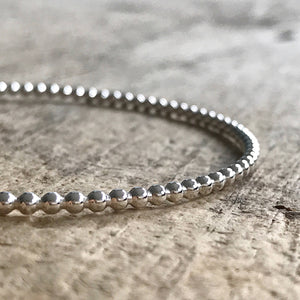 Beaded Sterling Silver<br>Bangle Bracelet