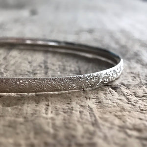 Sterling Silver Paisley<br>Bangle Bracelet