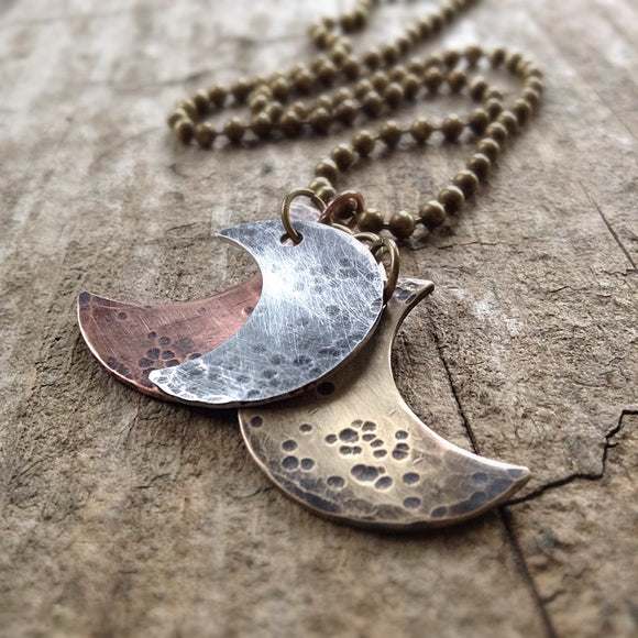 Men's Rustic Moon Phases Necklace - TesoroDelSol