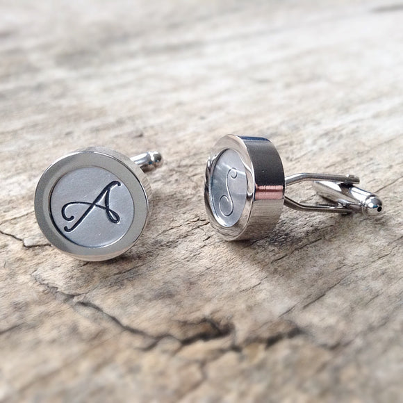 Silver Monogram Cufflinks