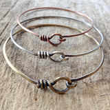 Sterling Silver Hook and Eye Bangle - TesoroDelSol