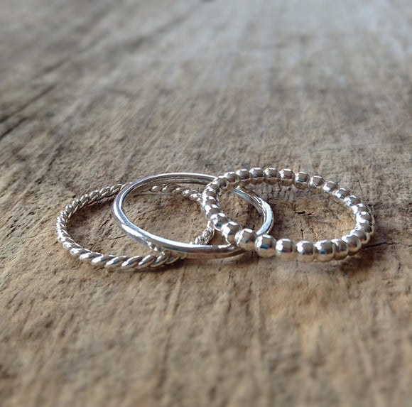 Sterling Silver Ring Set - TesoroDelSol