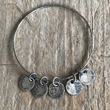Silver Moon Phases<br>Bangle Bracelet