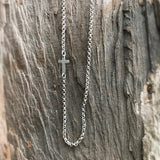 Sterling Silver Sideways Cross Necklace