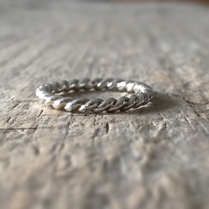 Sterling Silver Twisted Rope Ring