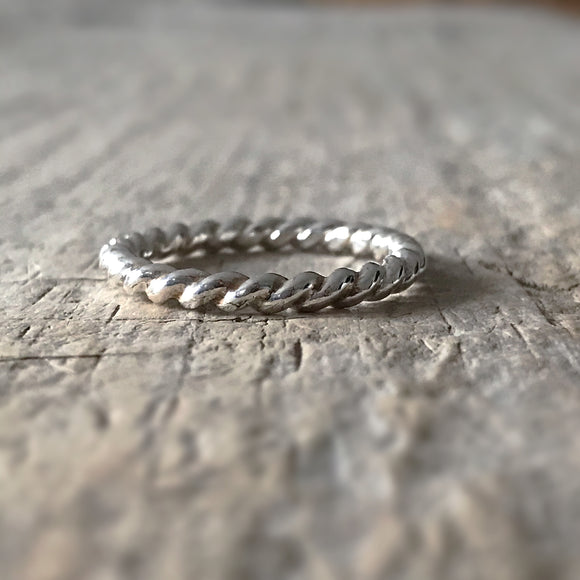 Sterling Silver Twisted Rope Ring