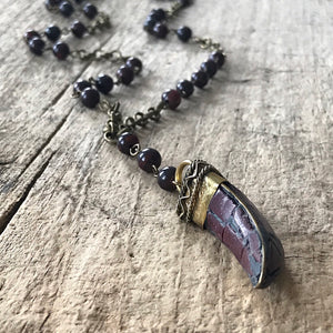 Men's Jasper Stone Rosary Necklace