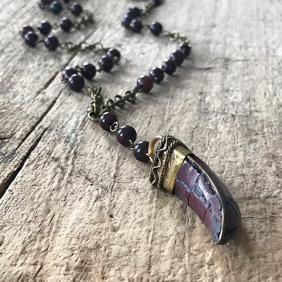 Men's Jasper Stone Rosary Necklace