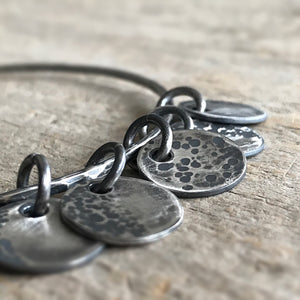 Silver Moon Phases<br>Bangle Bracelet