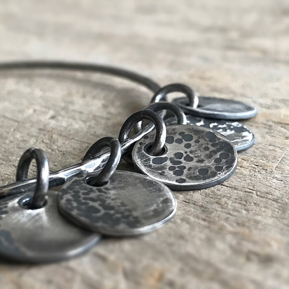Silver Moon Phases<br>Bangle Bracelet