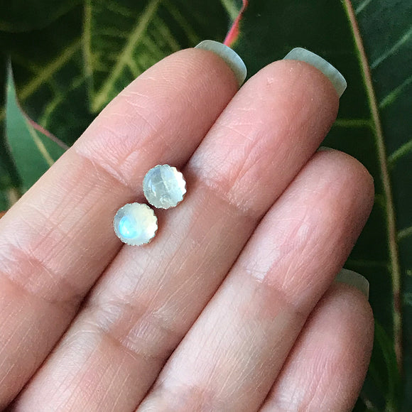 Moonstone Gemstone Stud Earrings