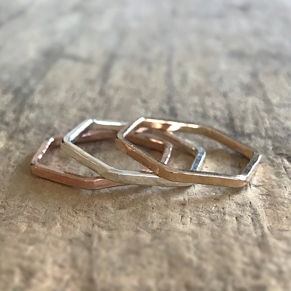 Set of 3 Hexagon Rings