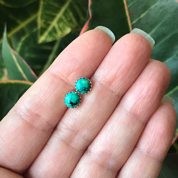 Turquoise Gemstone Stud Earrings