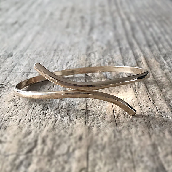Gold Ocean Waves<br>Bangle Bracelet