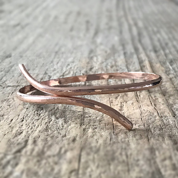 Rose Gold Ocean Waves<br>Bangle Bracelet
