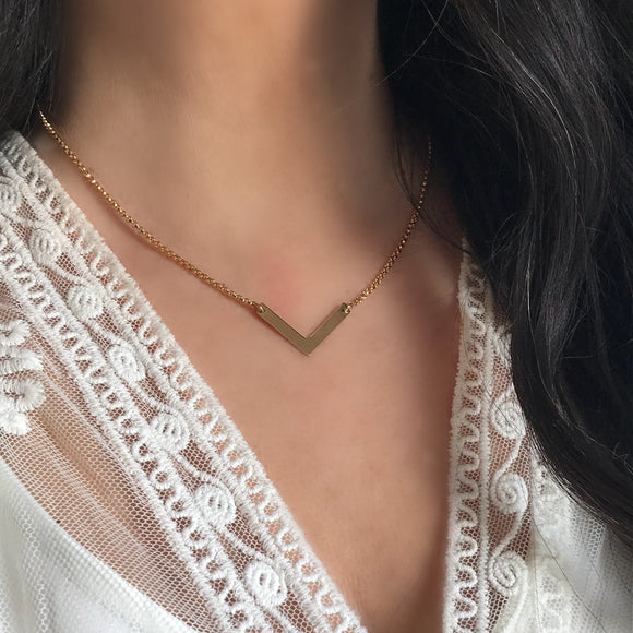 Gold Chevron Necklace