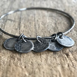 Silver Moon Phases<br>Bangle Bracelet