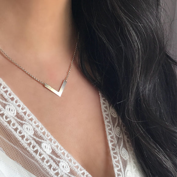 Sterling Silver Chevron Necklace