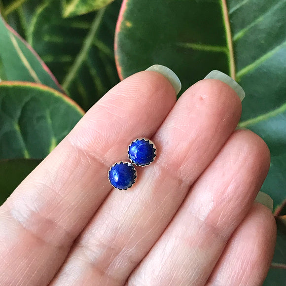 Lapis Lazuli Gemstone Stud Earrings