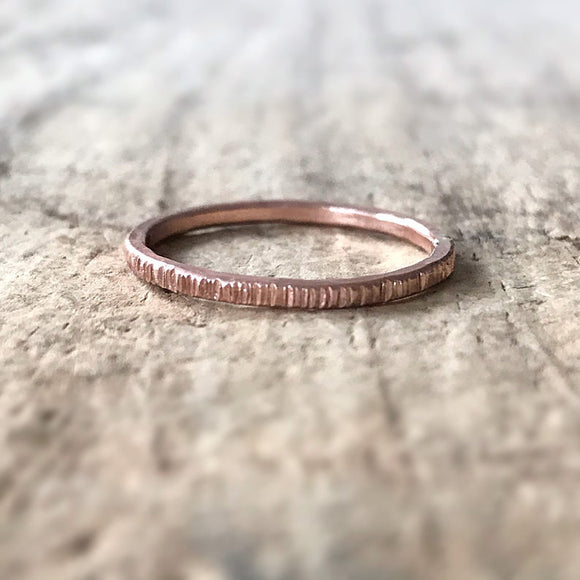 Rose Gold Tree Bark Ring