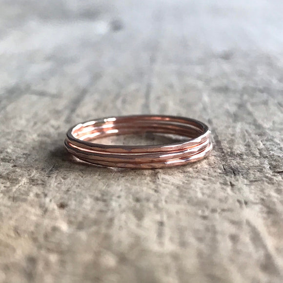 Set of 3 Rose Gold Stacking Rings